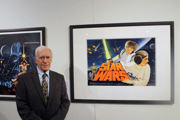 Tom Beauvais and his 1977 concept poster artwork for the first film. This is the first time it has ever been exhibited
